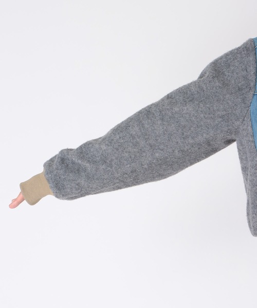 blanc basque（ブランバスク）の「デニム×ジャージーブルゾン（ブルゾン・レディース・ブルー・38）」の9枚目の写真