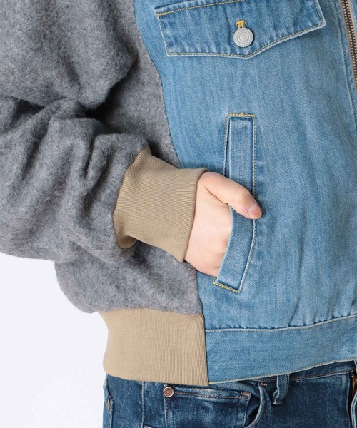 blanc basque（ブランバスク）の「デニム×ジャージーブルゾン（ブルゾン・レディース・ブルー・38）」の11枚目の写真