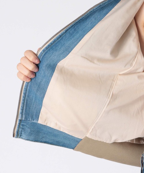 blanc basque（ブランバスク）の「デニム×ジャージーブルゾン（ブルゾン・レディース・ブルー・38）」の13枚目の写真