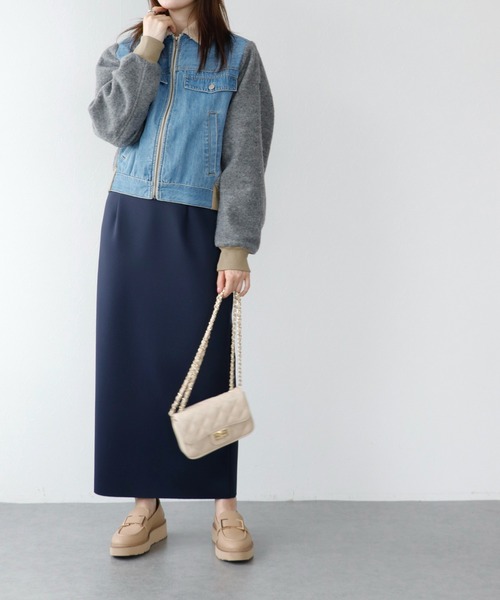 blanc basque（ブランバスク）の「デニム×ジャージーブルゾン（ブルゾン・レディース・ブルー・38）」の18枚目の写真