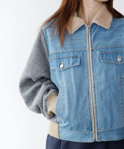 blanc basque（ブランバスク）の「デニム×ジャージーブルゾン（ブルゾン・レディース・ブルー・38）」の22枚目の写真