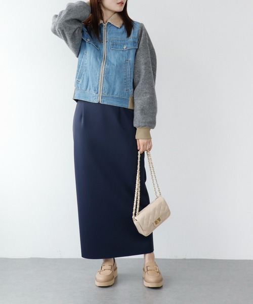 blanc basque（ブランバスク）の「デニム×ジャージーブルゾン（ブルゾン・レディース・ブルー・38）」の19枚目の写真