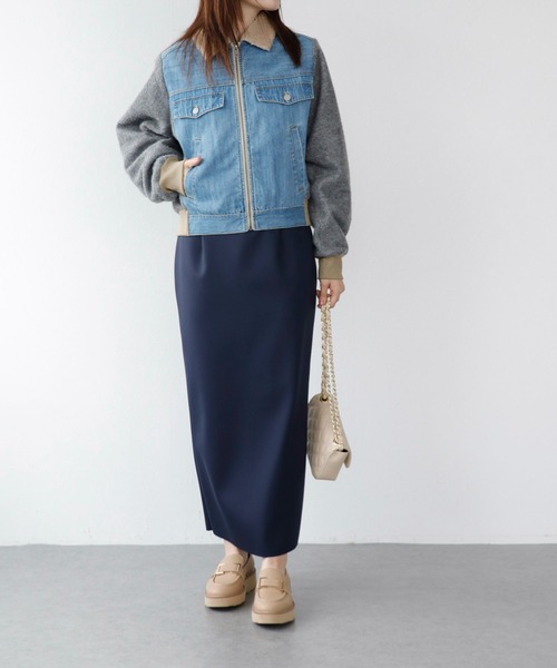 blanc basque（ブランバスク）の「デニム×ジャージーブルゾン（ブルゾン・レディース・ブルー・38）」の17枚目の写真