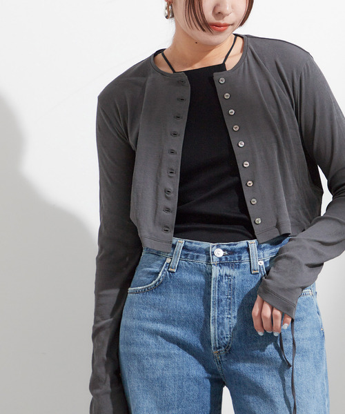 sana（サナ）の「【SANA/サナ】CARDIGAN：カーディガン（カーディガン/ボレロ・レディース・ホワイト/ライトグレー・FREE）」の12枚目の写真