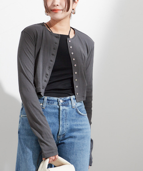 sana（サナ）の「【SANA/サナ】CARDIGAN：カーディガン（カーディガン/ボレロ・レディース・ホワイト/ライトグレー・FREE）」の13枚目の写真