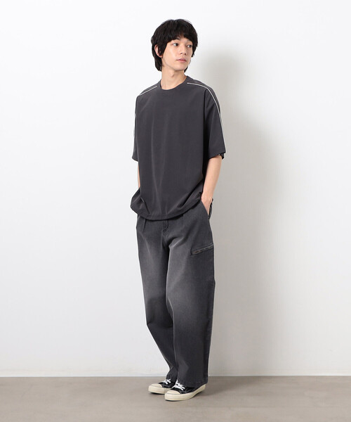 Purple&Yellow（パープルアンドイエロー）の「ファスナーポケットデニムパンツ（デニムパンツ・メンズ・ブラック/ケミカルウォッシュ・X-SMALL/SMALL/MEDIUM/LARGE）」の14枚目の写真