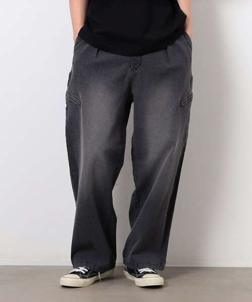 Purple&Yellow（パープルアンドイエロー）の「ファスナーポケットデニムパンツ（デニムパンツ・メンズ・ブラック/ケミカルウォッシュ・X-SMALL/SMALL/MEDIUM/LARGE）」の18枚目の写真