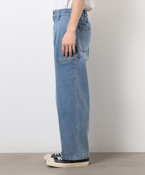 Purple&Yellow（パープルアンドイエロー）の「ファスナーポケットデニムパンツ（デニムパンツ・メンズ・ブラック/ケミカルウォッシュ・X-SMALL/SMALL/MEDIUM/LARGE）」の4枚目の写真