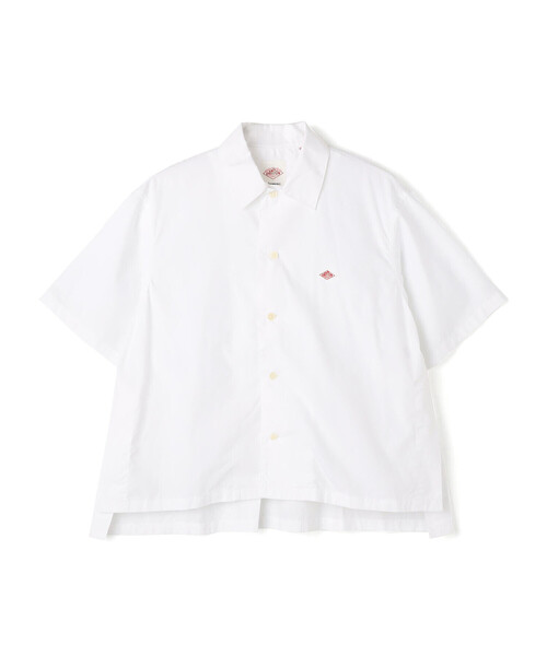 DANTON◆COTTON POPLIN HALF SLEEVE SHIRT/半袖ブラウス/38/DT-B0223 OPP WOMEN'S COTTON POPLIN HALF SLEEVE SHIRT（シャツ/ブラウス