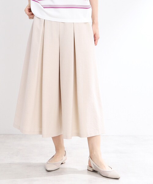 Reflect(リフレクト)の「【洗える】タックスカート風ワイドパンツ(その他パンツ・レディース・オレンジ/ライトベージュ/ネイビー・05/15 /11/13/17/09/07)」の2枚目の写真