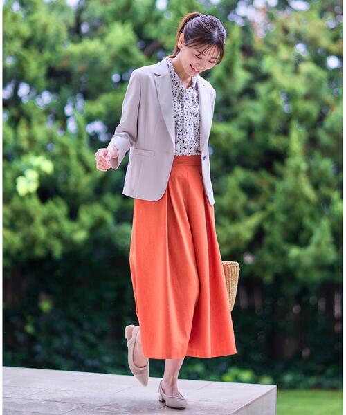 Reflect(リフレクト)の「【洗える】タックスカート風ワイドパンツ(その他パンツ・レディース・オレンジ/ライトベージュ/ネイビー・05/15 /11/13/17/09/07)」の5枚目の写真
