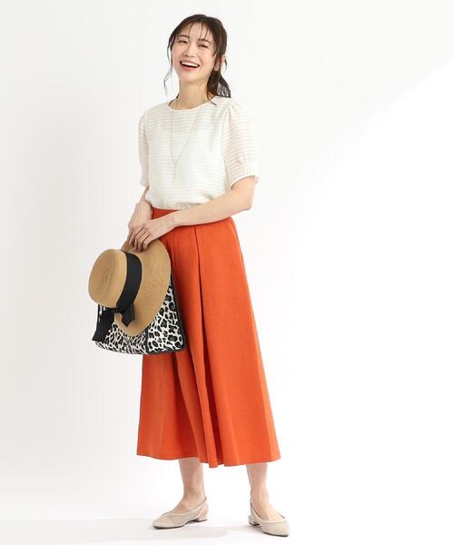 Reflect(リフレクト)の「【洗える】タックスカート風ワイドパンツ(その他パンツ・レディース・オレンジ/ライトベージュ/ネイビー・05/15 /11/13/17/09/07)」の10枚目の写真