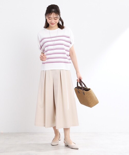 Reflect(リフレクト)の「【洗える】タックスカート風ワイドパンツ(その他パンツ・レディース・オレンジ/ライトベージュ/ネイビー・05/15 /11/13/17/09/07)」の12枚目の写真