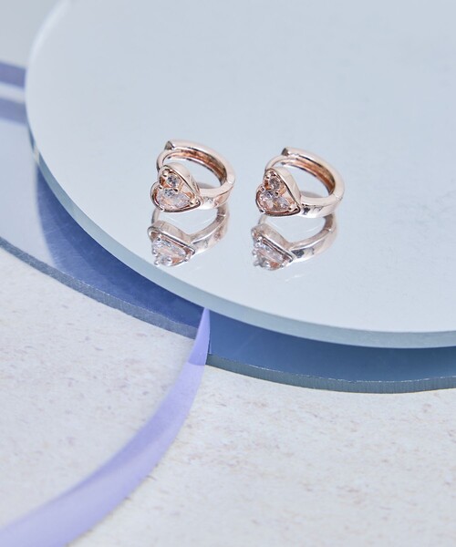 ROPE' PICNIC（ロペピクニック）の「カットガラスハートフープピアス（ピアス（両耳用）・レディース・ゴールド系その他2/ゴールド・FREE）」の2枚目の写真