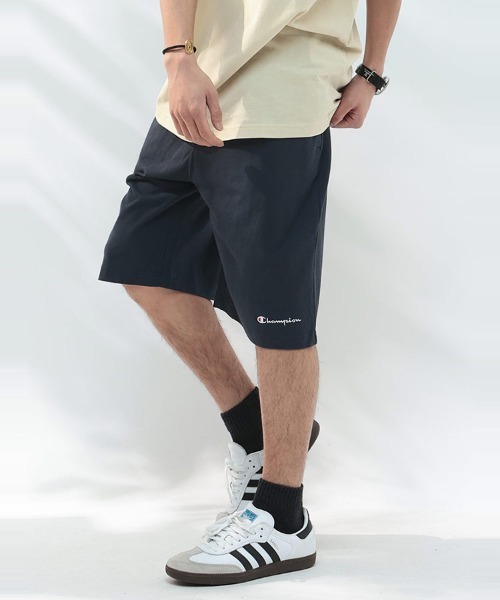 Champion（チャンピオン）の「Champion ワンポイントロゴ 綿100％ ショートパンツ ハーフパンツ 短パン（スウェットパンツ・メンズ・ブラック/グレー/ネイビー/ホワイト/ダークグレー・M/L/LL）」の5枚目の写真