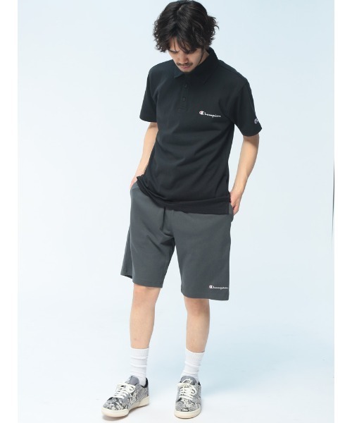 Champion（チャンピオン）の「Champion ワンポイントロゴ 綿100％ ショートパンツ ハーフパンツ 短パン（スウェットパンツ・メンズ・ブラック/グレー/ネイビー/ホワイト/ダークグレー・M/L/LL）」の21枚目の写真