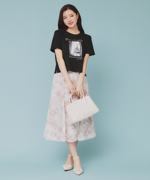 新品未使用タグ付き　箔プリントデザインカットソー　ネイビー色　20,900円 セール】箔プリントロンT（Tシャツ/カットソー）｜notch