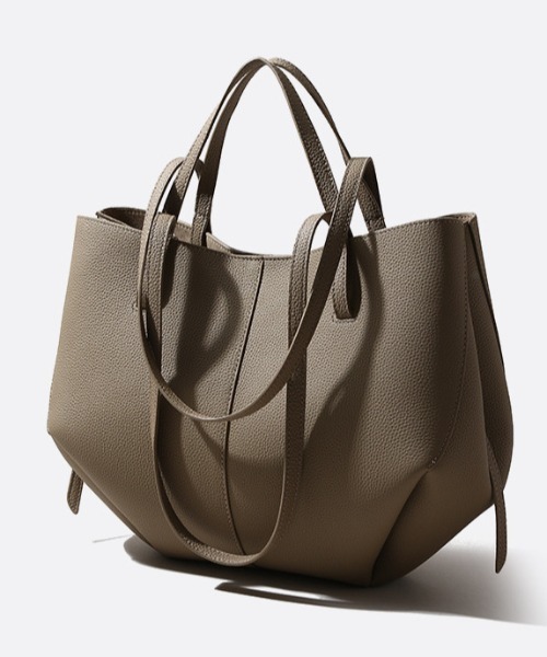 NiiNa（ニーナ）の「【 NiiNa / ニーナ 】高品質牛革 大容量 2way フレンチ トートバッグ（インナーポーチ付き）（トートバッグ・レディース・カーキ/ブラウン/ブラック/ダークブラウン/イエロー/ブルー・FREE）」の5枚目の写真