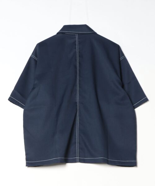 Magine（マージン）の「【SELECT】IR: BIG SIZE STICHING SHIRTS S/S/ビッグサイズ ステッチング 半袖シャツ（シャツ/ブラウス・メンズ・チャコールグレー/ネイビー/ブラック・L/M）」の4枚目の写真