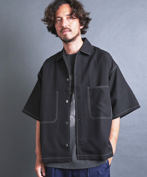 セール】【SELECT】IR: BIG SIZE STICHING SHIRTS S/S/ビッグ
