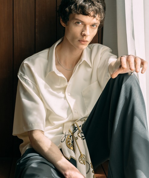 LURAKU（ルラク）の「【LURAKU】Half Sleeve Classic Collar Shirt / 半袖クラシックシャツ（シャツ/ブラウス・メンズ・チャコールグレー/ライトブルー/オフホワイト・M/L）」の21枚目の写真