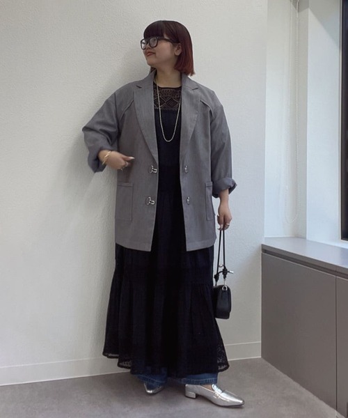 Remind me and forever（リマインドミーアンドフォーエバー）の「【nane】【India series】レース切替ロングワンピース（ワンピース・レディース・オフホワイト/ブラック/ブラウン・FREE）」の12枚目の写真