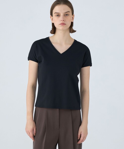 BALLSEY(ボールジィ)の「パーフェクトポンチ Vネックプルオーバー(Tシャツ/カットソー・レディース・ホワイト/ブラック・S)」の4枚目の写真