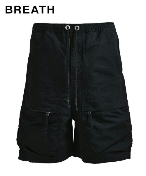BREATH(ブレス)の「【BREATH】NEWRICH BIG CARGO SHORTS / ナイロンブラック [BR2(その他パンツ・メンズ・ブラック・M/L)」の2枚目の写真