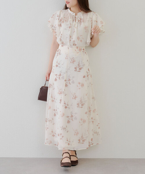 Another Branch olive des olive(アナザーブランチオリーブデオリーブ)の「【SETUP対応】ぼかし花柄マーメイドスカート(スカート・レディース・ブラウン/グレー/ブルー・FREE)」の3枚目の写真