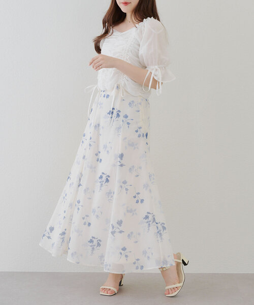 Another Branch olive des olive(アナザーブランチオリーブデオリーブ)の「【SETUP対応】ぼかし花柄マーメイドスカート(スカート・レディース・ブラウン/グレー/ブルー・FREE)」の19枚目の写真