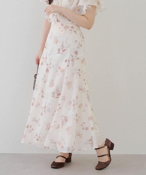 Another Branch olive des olive(アナザーブランチオリーブデオリーブ)の「【SETUP対応】ぼかし花柄マーメイドスカート(スカート・レディース・ブラウン/グレー/ブルー・FREE)」の10枚目の写真