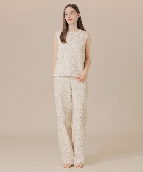 MACKINTOSH LONDON（マッキントッシュ ロンドン）の「フラワーカットジャカードパンツ（その他パンツ・レディース・ネイビー/ホワイト系その他・38/36）」の8枚目の写真