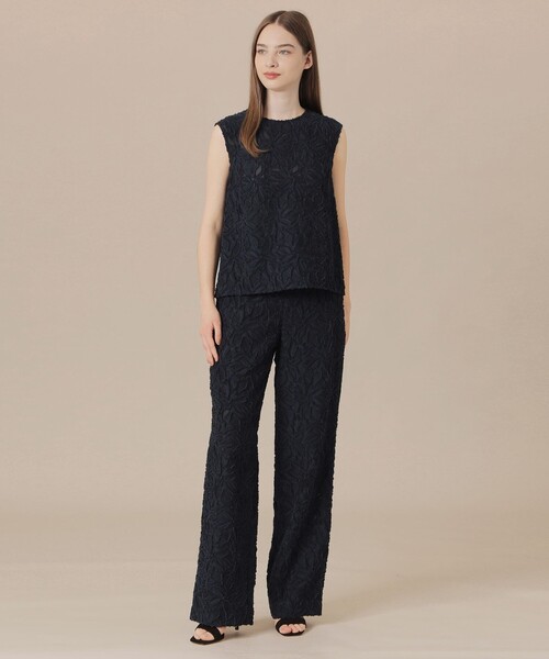 MACKINTOSH LONDON（マッキントッシュ ロンドン）の「フラワーカットジャカードパンツ（その他パンツ・レディース・ネイビー/ホワイト系その他・38/36）」の9枚目の写真