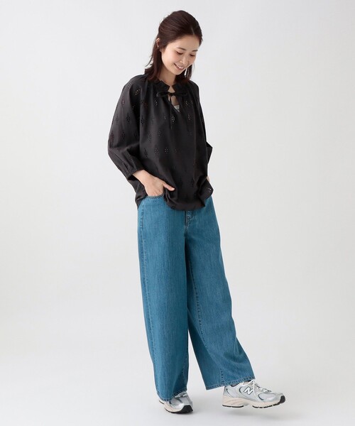 Afternoon Tea（アフタヌーンティー）の「シフリー刺繍フリルブラウス（シャツ/ブラウス・レディース・オフホワイト/ブラック・MEDIUM）」の8枚目の写真