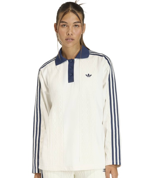 adidas(アディダス)の「adidas WINTERIZED LS JERSEY / アディダス ウィンターライズド ロングスリーブ サッカージャージ(ジャージ・レディース・ホワイト・L/M/S)」の1枚目の写真