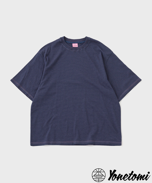 Yonetomi（ヨネトミ）の「米富繊維 / Yonetomi 別注 ガーメントダイ BORDER Tシャツ（Tシャツ/カットソー・メンズ・グレー/チャコールグレー/ブラウン/ネイビー/オレンジ・LARGE/MEDIUM/X-LARGE）」の5枚目の写真