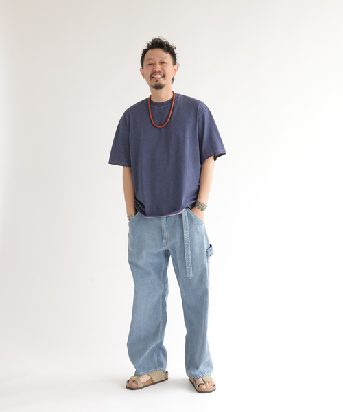 Yonetomi（ヨネトミ）の「米富繊維 / Yonetomi 別注 ガーメントダイ BORDER Tシャツ（Tシャツ/カットソー・メンズ・グレー/チャコールグレー/ブラウン/ネイビー/オレンジ・LARGE/MEDIUM/X-LARGE）」の7枚目の写真