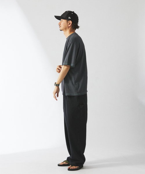 Yonetomi（ヨネトミ）の「米富繊維 / Yonetomi 別注 ガーメントダイ BORDER Tシャツ（Tシャツ/カットソー・メンズ・グレー/チャコールグレー/ブラウン/ネイビー/オレンジ・LARGE/MEDIUM/X-LARGE）」の11枚目の写真