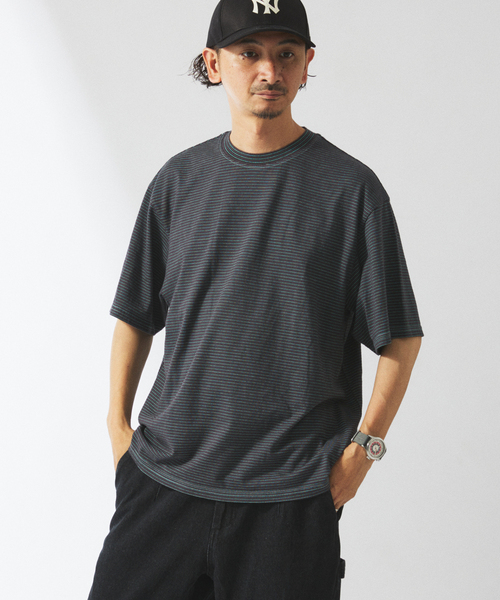 Yonetomi（ヨネトミ）の「米富繊維 / Yonetomi 別注 ガーメントダイ BORDER Tシャツ（Tシャツ/カットソー・メンズ・グレー/チャコールグレー/ブラウン/ネイビー/オレンジ・LARGE/MEDIUM/X-LARGE）」の14枚目の写真