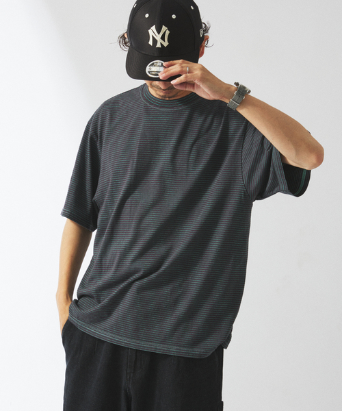 Yonetomi（ヨネトミ）の「米富繊維 / Yonetomi 別注 ガーメントダイ BORDER Tシャツ（Tシャツ/カットソー・メンズ・グレー/チャコールグレー/ブラウン/ネイビー/オレンジ・LARGE/MEDIUM/X-LARGE）」の15枚目の写真
