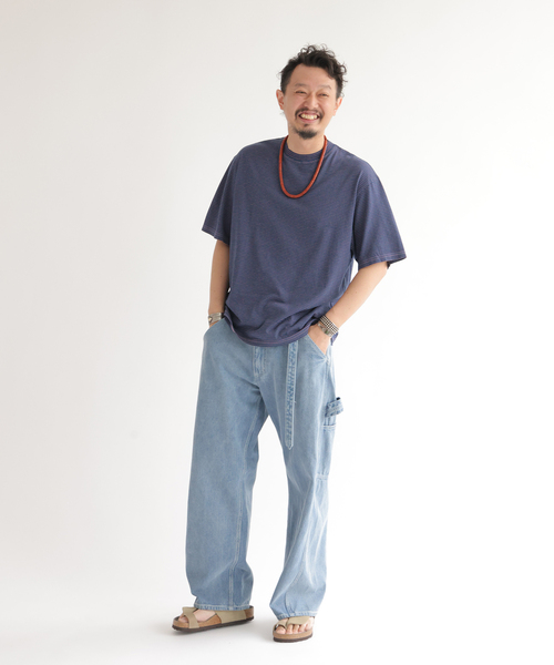 Yonetomi（ヨネトミ）の「米富繊維 / Yonetomi 別注 ガーメントダイ BORDER Tシャツ（Tシャツ/カットソー・メンズ・グレー/チャコールグレー/ブラウン/ネイビー/オレンジ・LARGE/MEDIUM/X-LARGE）」の19枚目の写真