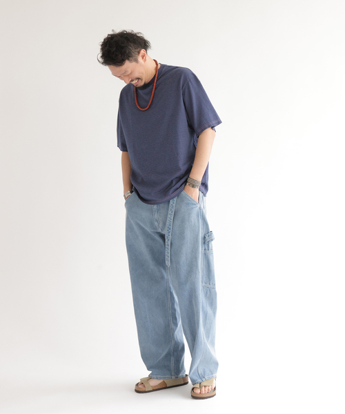 Yonetomi（ヨネトミ）の「米富繊維 / Yonetomi 別注 ガーメントダイ BORDER Tシャツ（Tシャツ/カットソー・メンズ・グレー/チャコールグレー/ブラウン/ネイビー/オレンジ・LARGE/MEDIUM/X-LARGE）」の20枚目の写真