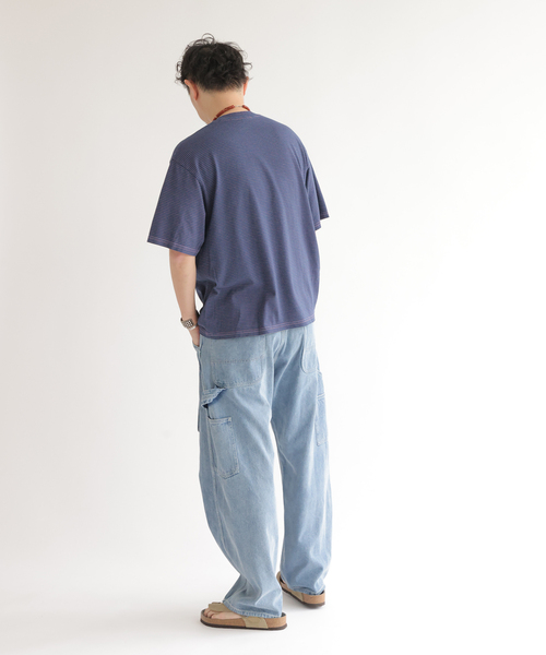 Yonetomi（ヨネトミ）の「米富繊維 / Yonetomi 別注 ガーメントダイ BORDER Tシャツ（Tシャツ/カットソー・メンズ・グレー/チャコールグレー/ブラウン/ネイビー/オレンジ・LARGE/MEDIUM/X-LARGE）」の21枚目の写真