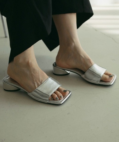 【anuke】square ecoleather sandals 38size セール】anuke Square Ecoleather Sandals 62511005（サンダル