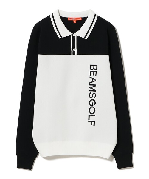 セール】ORANGE LABEL / バイカラー ポロ襟 ニットプルオーバー