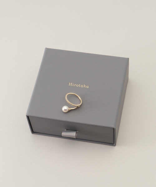 hirotaka/ヒロタカ＊バーリング Hirotaka（ヒロタカ) Gossamer White & Black Diamonds Pinky Ring