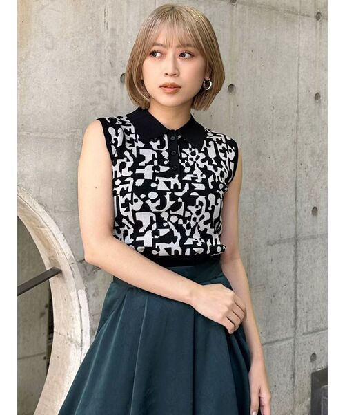 MURUA（ムルーア）の「ジオメポロニット（ニット/セーター・レディース・ブラック/ベージュ/ブルー・FREE）」の20枚目の写真