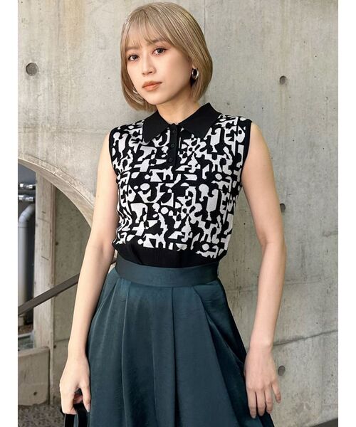 MURUA（ムルーア）の「ジオメポロニット（ニット/セーター・レディース・ブラック/ベージュ/ブルー・FREE）」の21枚目の写真