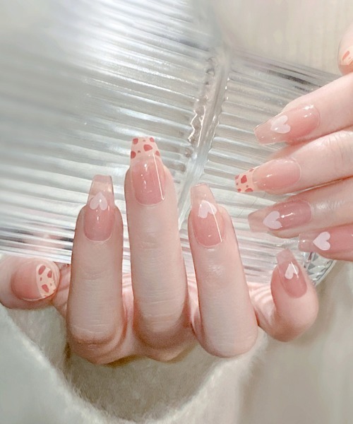 簡単にネイルチップハンドネイルチップラメワンポイントジェルネイル風