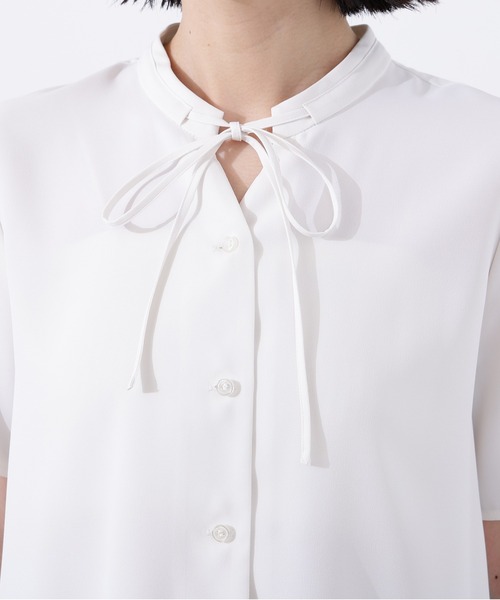 N.（N. Natural Beauty Basic）（エヌエヌナチュラルビューティーベーシック）の「ナローリボンタイブラウス（シャツ/ブラウス・レディース・オフホワイト/ライトグリーン/ベージュ・MEDIUM）」の15枚目の写真